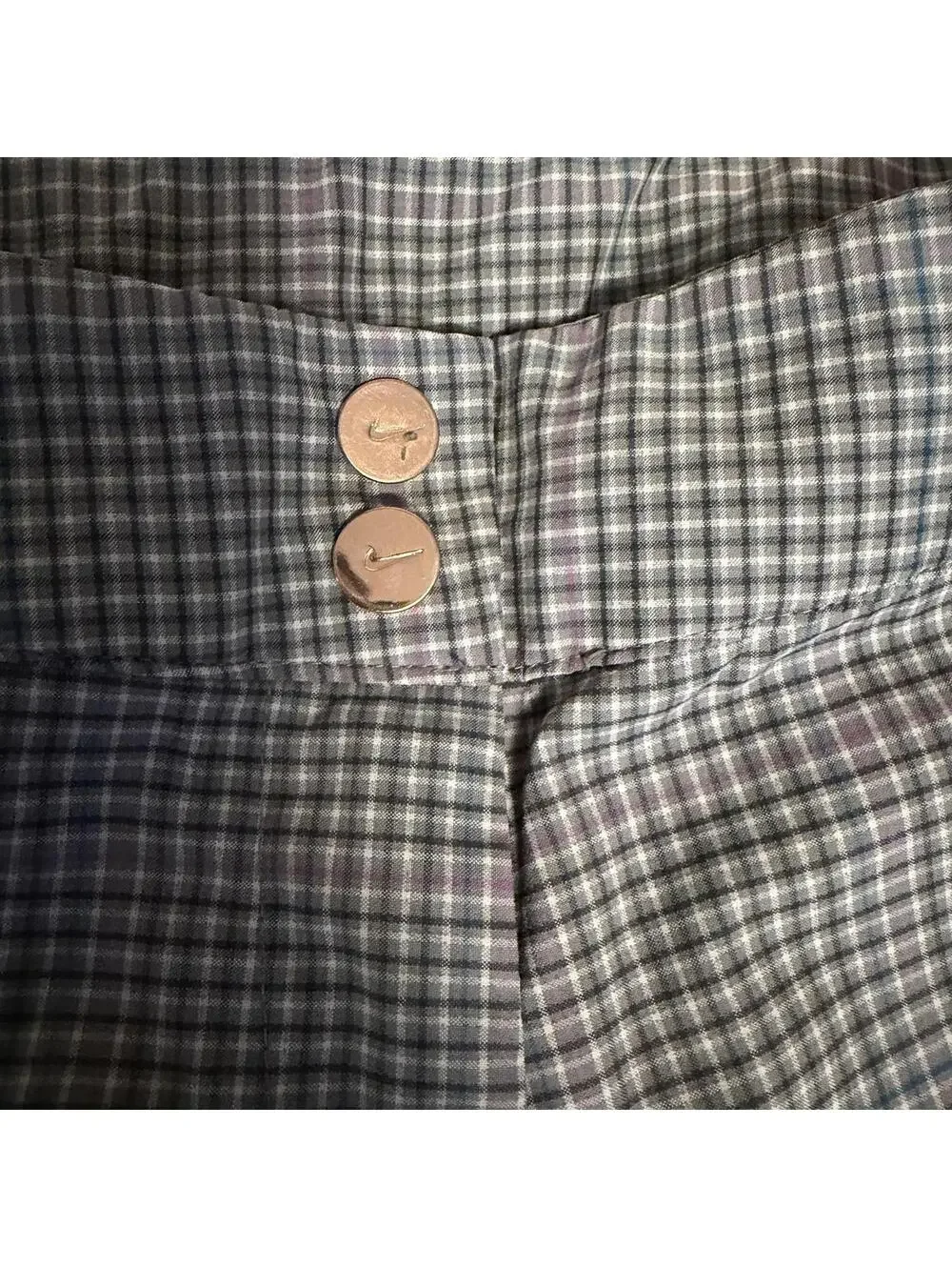 Nike Golf Dri-Fit Gray Pink Plaid Golf Pants Size 12